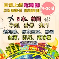 在飛比找蝦皮商城優惠-吃到飽日本上網 韓國上網 香港上網 泰國上網 新加坡上網 馬