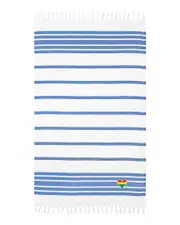Linum Home Textiles Herringbone Rainbow Heart Beach Towel