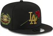 New Era LA Los Angeles Dodgers 9FIFTY Cooperstown Gold Rose World Series Side Patch Snapback Cap, Hat