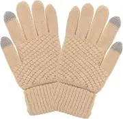 [Healeved] Warm Winter Gloves for Women Touchscreen Knit Fleece Gloves Cold Weather Protection Stylish and Comfortable