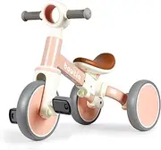 Tricycle for Toddlers 1-3, 4 in 1 Baby Balance Bike 1 2 Year Old Boy Girl Gift, Kids Bicycle Toy with Removable Pedals