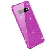 For Galaxy S10 Shockproof PC+TPU Back Protective Case(Purple Glitter)
