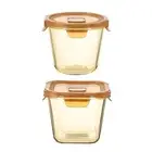 Glass Yogurt Container Kitchen Sealed Container with Snap Lock Lid