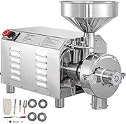 VEVOR Commercial Grinding Machine for Grain 2200W, Electric Grain Grinder 30-50KG/H, Powder Machine Herb Stainless Steel, Powder Grinding Machine 50KG Capacity, for Dry Grain Soybean Spice Coffee Bean