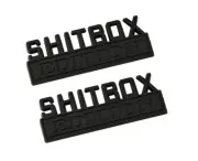 2pcs SHITBOX Emblems Sticker Car Decal Truck Badge (Matte Black)