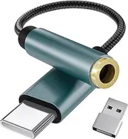 USB C DAC Dongle Amplifier Ultimate Audio Experience USB-C to 3.5mm Audio Adapter with CX31993 Chip Supports Hi-Resolution 32-bit/384kHz Lossless HiFi Music Compatible with Type C Smartphones