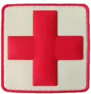 Ysmzzmsy 1 PCS PVC Patch for Medical Emergency Cross ，Fun Morale, Tactical, Military Patch (2.4x2.4inch） (White)