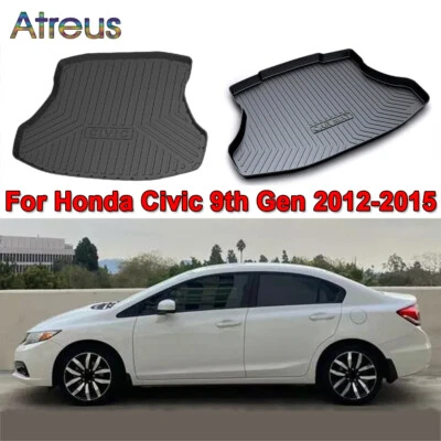 Rear Trunk Mat Cargo Liner Boot Tray Floor Mat For Honda Civic 9th Gen 2012-2015 (for: Honda Civic)
