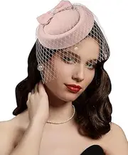 [Generic] Fascinators Hats 20s 50s Hat Pillbox Hat Cocktail Tea Party Headwear with Veil for Girls and Women