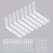 White Shelf Brackets 8pcs 5 inch x 3 inch Corner Brace High Quality Wall Brac...