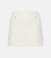 [Gucci] Gucci Interlocking G wool-blend bouclé miniskirt AU 18 white
