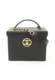二奢 Pre-loved Chanel Bicolore coco mark vanity bag leather black gold hardware 2WAY vintage