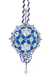 The Cracker Box Mistletoe and Holly Royal and Silver Xmas Ornament Kit