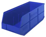 Quantum Storage K-SSB483BL-4 4-Pack Stackable Plastic Shelf Bin, 20-1/2" x 8-...