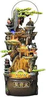 Outdoor Water Fountain Feng Shui Circular Waterfall Fountain Vintage Waterfall Fountain with Illumination Used for Living Room and Entrance, 149cm Outdoor Fountain