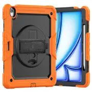 For iPad Air 13 2024 Silicone Hybrid PC Tablet Case with Shoulder Strap