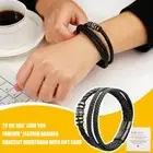 To My Son ' Love You Forever ' Leather Braided Bracelet Wristband X8X2 with E7G1
