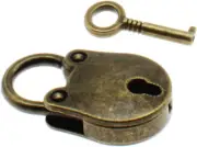 OZXNO 1PCS Vintage Mini Bear Padlock Key Lock Antique Style Small Key Lock(Bronz
