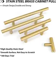 Brushed Brass Cabinet Handles Gold Dresser Pulls Drawer Handles