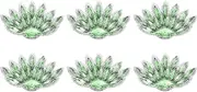 uxcell 6Pcs Handmade Beaded Patches, Peacock Tail Glass Crystal Appliques Sew on Rhinestone Patch for Clothing DIY Sewing Accessories, Grass Green