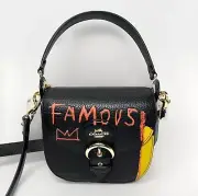 COACH x BASQUIAT C5663 FAMOUS Black Leather 2WAY Kleo Shoulder Bag 17 NWT Rare