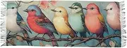 [AIXIWAWA] Women's Pashminas Scarf Cute Birds Painting Print, Shawls Wrap Lightwight with Tassel for Evening Dress Dinner Party, Multicolor