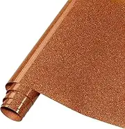 Tintnut Copper Glitter HTV Vinyl Roll -12" x5ft Gold Glitter Heat Transfer Vinyl Shinny Glitter Iron On Vinyl for T-Shirts Glitter HTV
