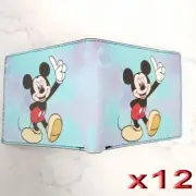 12pc Wholesale Kids Boys Bi-fold Cartoon Mickey Mouse Purse Wallet Card Holder