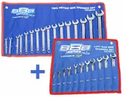 888 T810016B - ROE Spanner Set 16 Piece Metric + Bonus ROE Spanner Set 11 Piece SAE