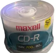 Maxell CD-R Recordable Media Disc 50 Pack 700MB 48x 80 Minutes Brand New Sealed