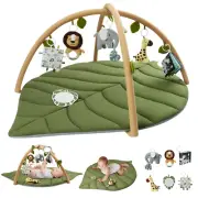Baby Play Gym Activity Mat Oversize Leaf Shaped Baby Play Mat W 6 Detachable Toy