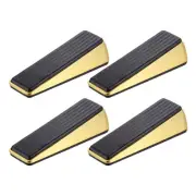 4 Pcs 1.3" Door Stopper for Bottom Door Stop Wedge Non-Slip, Zinc Alloy Golden