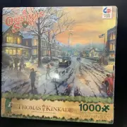 THOMAS KINKADE CHRISTMAS Jigsaw PUZZLE Home for Holidays 1000 pieces COMPLETE