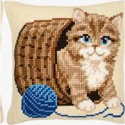Purrfect Patterns Cross Stitch Cushion Kit - Cat Design - 16" x 16"