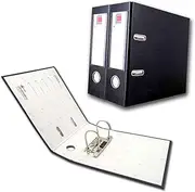 LAPYAPPE Black Plastic Lever Arch File Folders with Clip and Finger Ring Document Organizer for Office School and Home Use