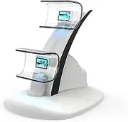 OCUhome Gamepad Charging Dock Indicator Light Design Charger Holder Dual Controller Station with Led for Ps5 Fast Stand Intelligent Protection Chip White