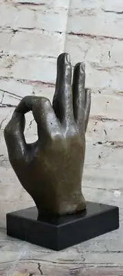 Bronze Sculpture Hand Made Detailed Man Hand Hot Cast Figurine Figure Decor NR