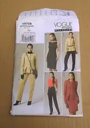 Vogue 8758 DD 12-18 Jacket Dress Skirt & Pants Suit Pattern UnCut