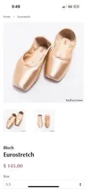 Bloch Eurostretch Pointe Shoes SO1732 Size 3.5 XXX New In Box