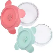 BEBEMOKO Set of 2 Glass Baby Food Bowls Lids Leakproof Containers for Safe Storage Dishwasher Safe for Baby and Adult Foods