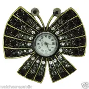 WOMEN TV SHOW STAGE PROPERT MUTICOLOR RHINESTONE BUTTERFLY RING WATCHES