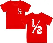 [Mowbeat] Toddler 1/2 Birthday Boy Baseball T Shirt 6 Month Birthday Boy Shirts Half Birthday Outfit Baby Boy