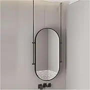 Oval Ceiling Hanging Mirror,Floating Decorative Mirror,HD Vanity Make-up Mirrors,with Customizable Boom,for Entrance Cloakroom and Home Decor(60x100cm)