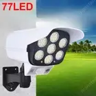 Outdoor Motion Sensor Solar Lights 77LED Wireless Spotlight Fake Security Camera
