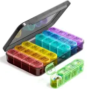 4 Times A Day Weekly Pill Organizer 7-Day Pill Box Monthly Medication Organizer