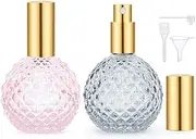 Segbeauty Travel Perfume Refillable Bottle, 2 PCS 100ml Clear Perfume Atomizer, Fine Mist Spray Bottle, Atomizer Perfume Bottle Leakproof, for Perfume, Toner, Cologne