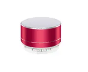 Aluminum Alloy Wireless Bluetooth Speakers Outdoor Portable Mini Metal Speaker with LED Lights Support TF Card FM Radio-Red
