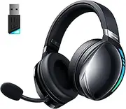 UG-06 Wireless Gaming Headset, 2.4GHz Bluetooth Gaming Headphones with Noise Cancelling Microphone, 3D Stereo Sound, 65Hr Battery Life Headset for PS5, PS4, PC, Switch, Mac, RGB Light