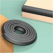 Foam Safety Strips, L Type Safety Edge Protection Strip, Self-Adhesive Children Anti Collision Strip, Table Corners Cushion Bumper for Furniture Desk Worktop，Brown-5m/16.4ft