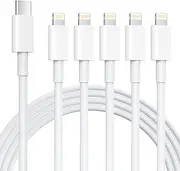 iPhone Charger 5 Pack 6FT USB C to Lightning Cable【Apple MFi Certified】iPhone Charger Fast Charging iphone lightning cable iphone charger cord for iPhone 14/13/12/12 Pro Max/11/Xs Max/XR/X,AirPods Pro